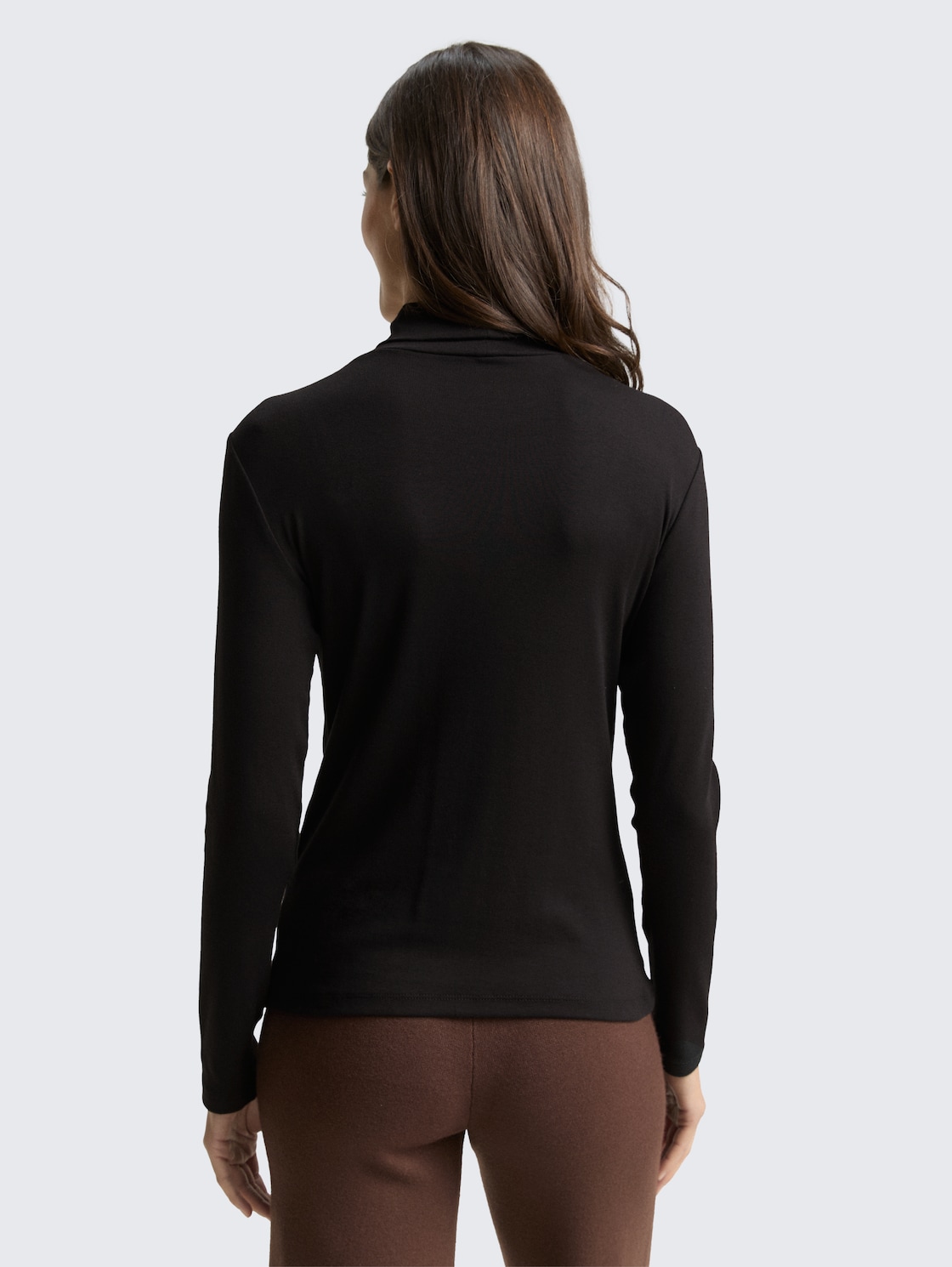 Thumbnail - TOM TAILOR Damen Langarmshirt mit Rollkragen, schwarz, Uni, Gr. XL