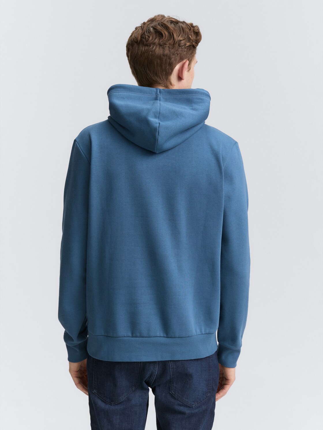 Thumbnail - TOM TAILOR Herren Hoodie Sweatshirt mit Logo-Print, blau, Logo Print, Gr. L