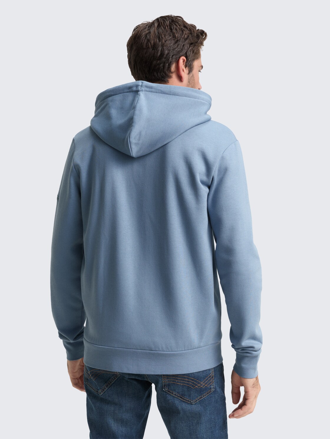 Thumbnail - TOM TAILOR Herren Basic Hoodie Sweatjacke, blau, Uni, Gr. XXL
