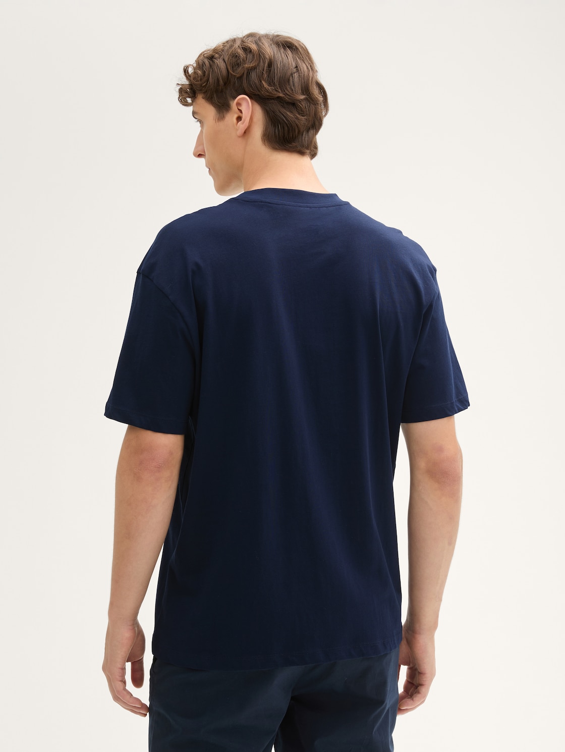 Thumbnail - TOM TAILOR DENIM Herren Relaxed T-Shirt mit Logo Print, blau, Uni, Gr. S