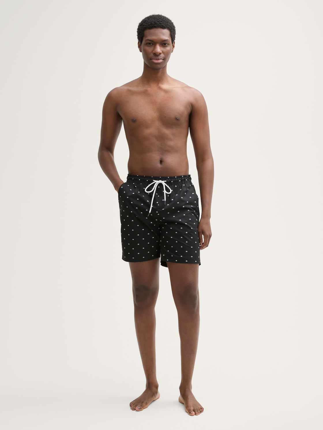 Thumbnail - TOM TAILOR DENIM Herren Badeshorts mit Print, schwarz, Gepunktet, Gr. L