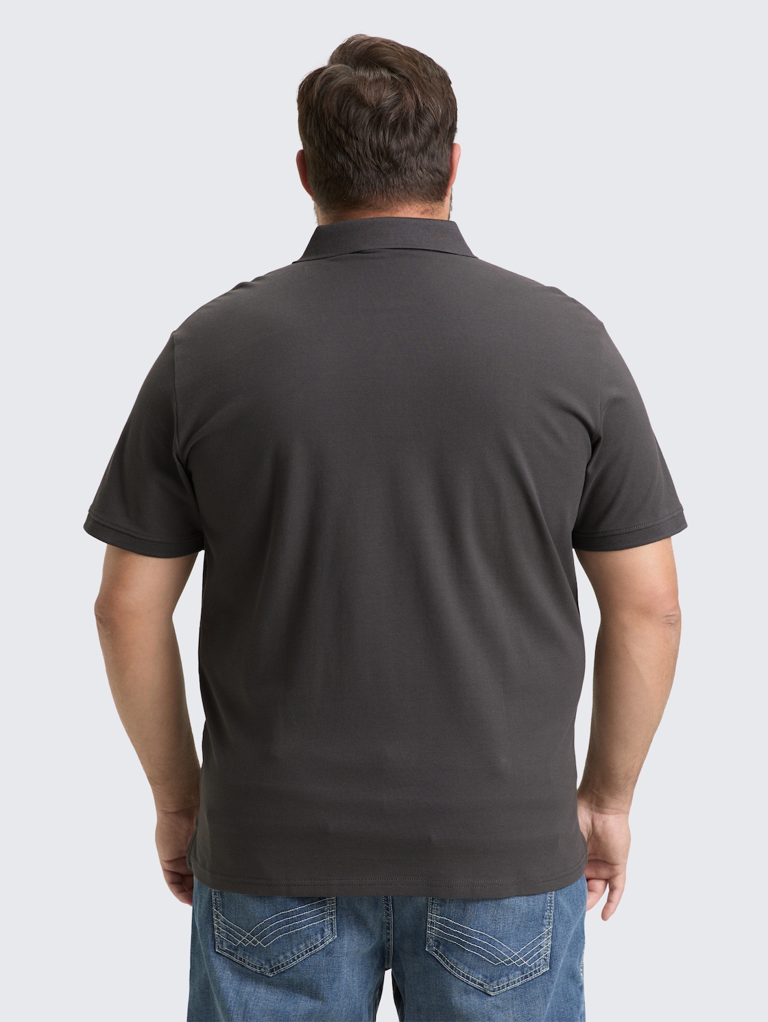 Thumbnail - TOM TAILOR Herren Plus Size - Piqué Poloshirt mit Logo-Stickerei, grau, Uni, Gr. 3XL