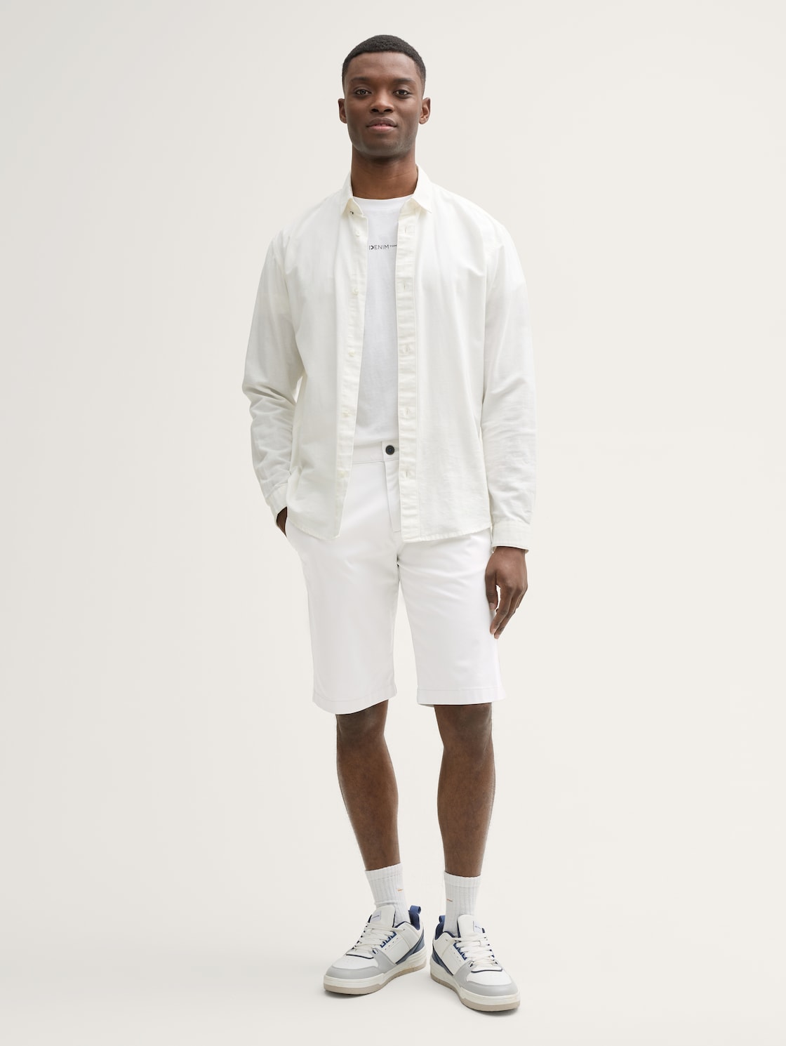 Thumbnail - TOM TAILOR DENIM Herren Regular Fit Chino Shorts, grau, Uni, Gr. M