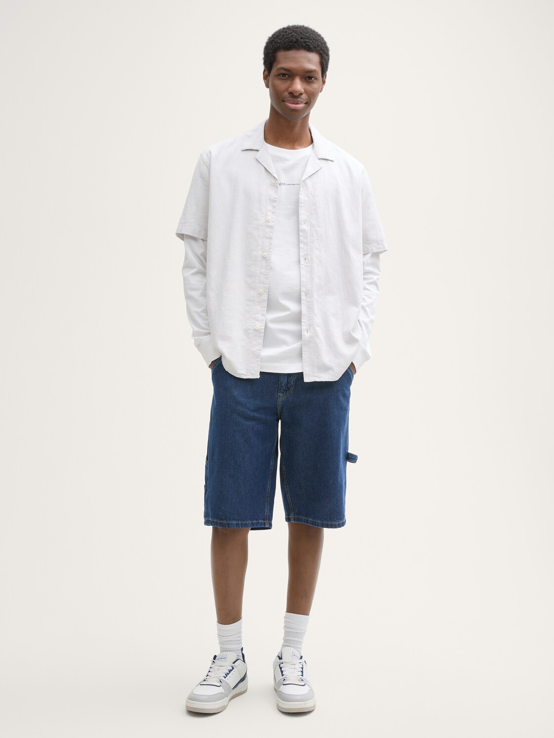 Thumbnail - TOM TAILOR DENIM Herren TTWAYLEN Relaxed Jeans Shorts, blau, Uni, Gr. L