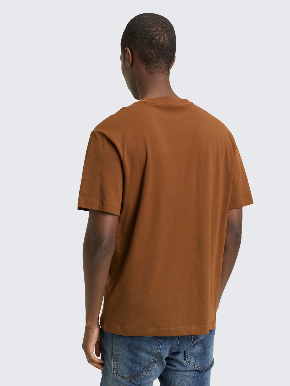 Thumbnail - TOM TAILOR DENIM Herren Relaxed Fit T-Shirt aus Baumwolle, braun, Uni, Gr. XS