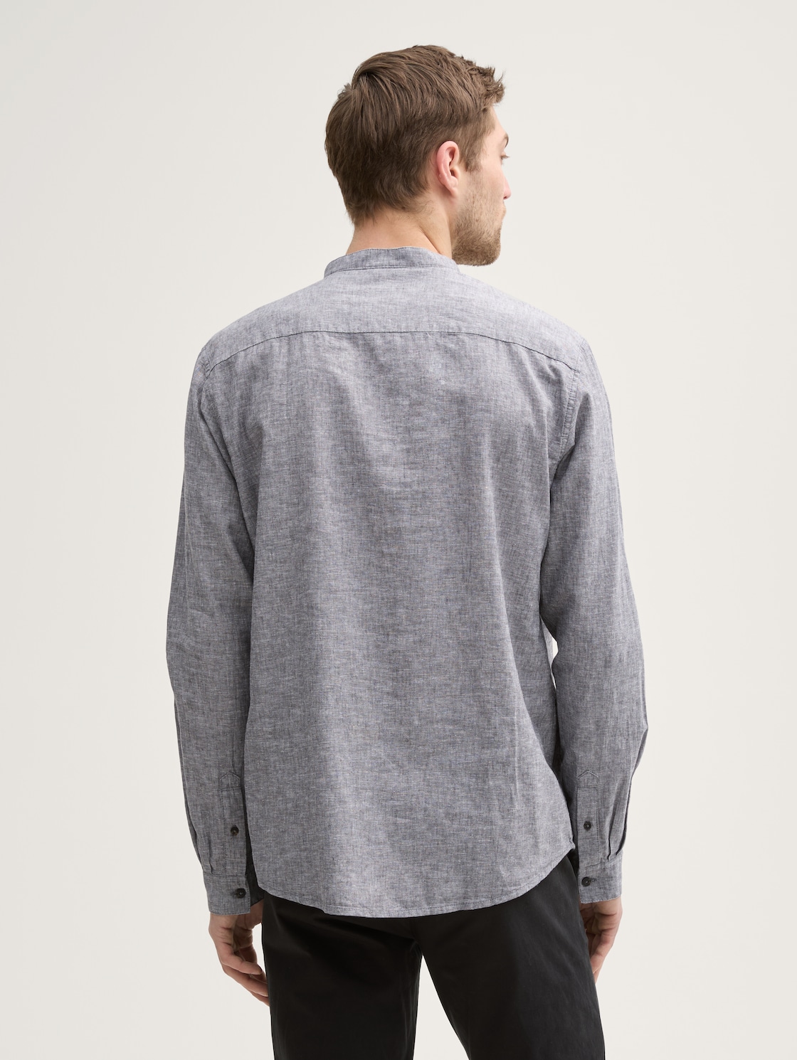 Thumbnail - TOM TAILOR Herren Regular Fit Hemd mit Leinenanteil, grau, Uni, Gr. L
