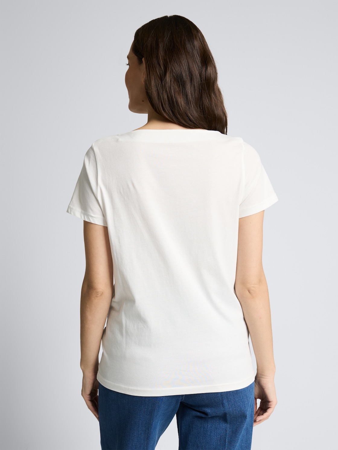 Thumbnail - TOM TAILOR Damen T-Shirt mit Streifenmuster, weiß, Uni, Gr. XS