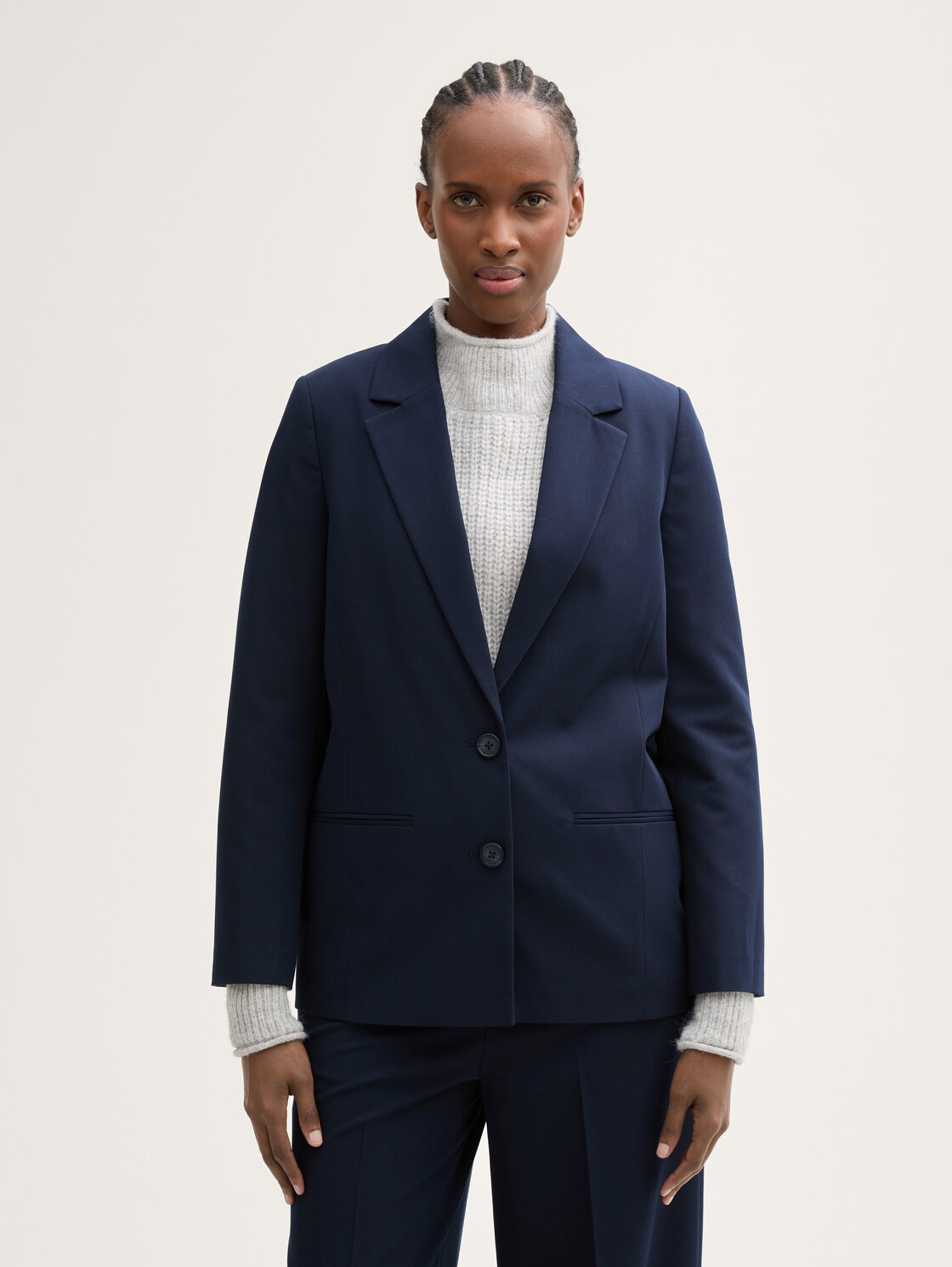 Thumbnail - TOM TAILOR DENIM Damen Regular Fit Blazer, blau, Uni, Gr. M