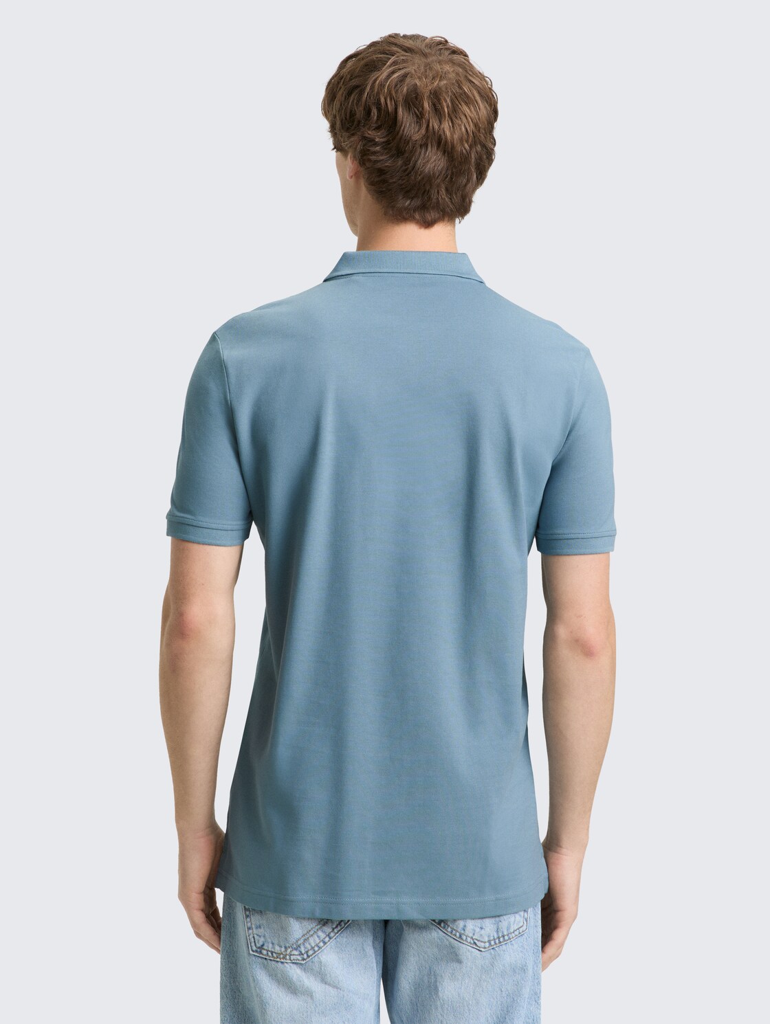 Thumbnail - TOM TAILOR DENIM Herren Piqué Poloshirt aus Baumwolle, blau, Uni, Gr. L