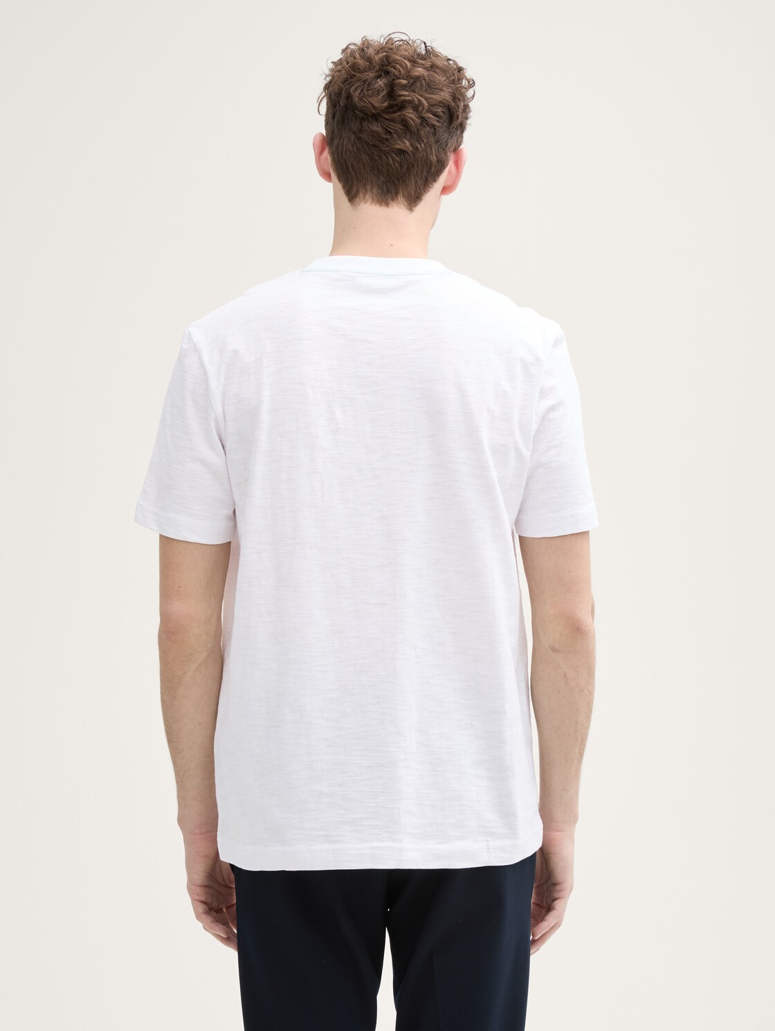 Thumbnail - TOM TAILOR Herren T-Shirt aus Baumwolle mit Print, weiß, Uni, Gr. XL
