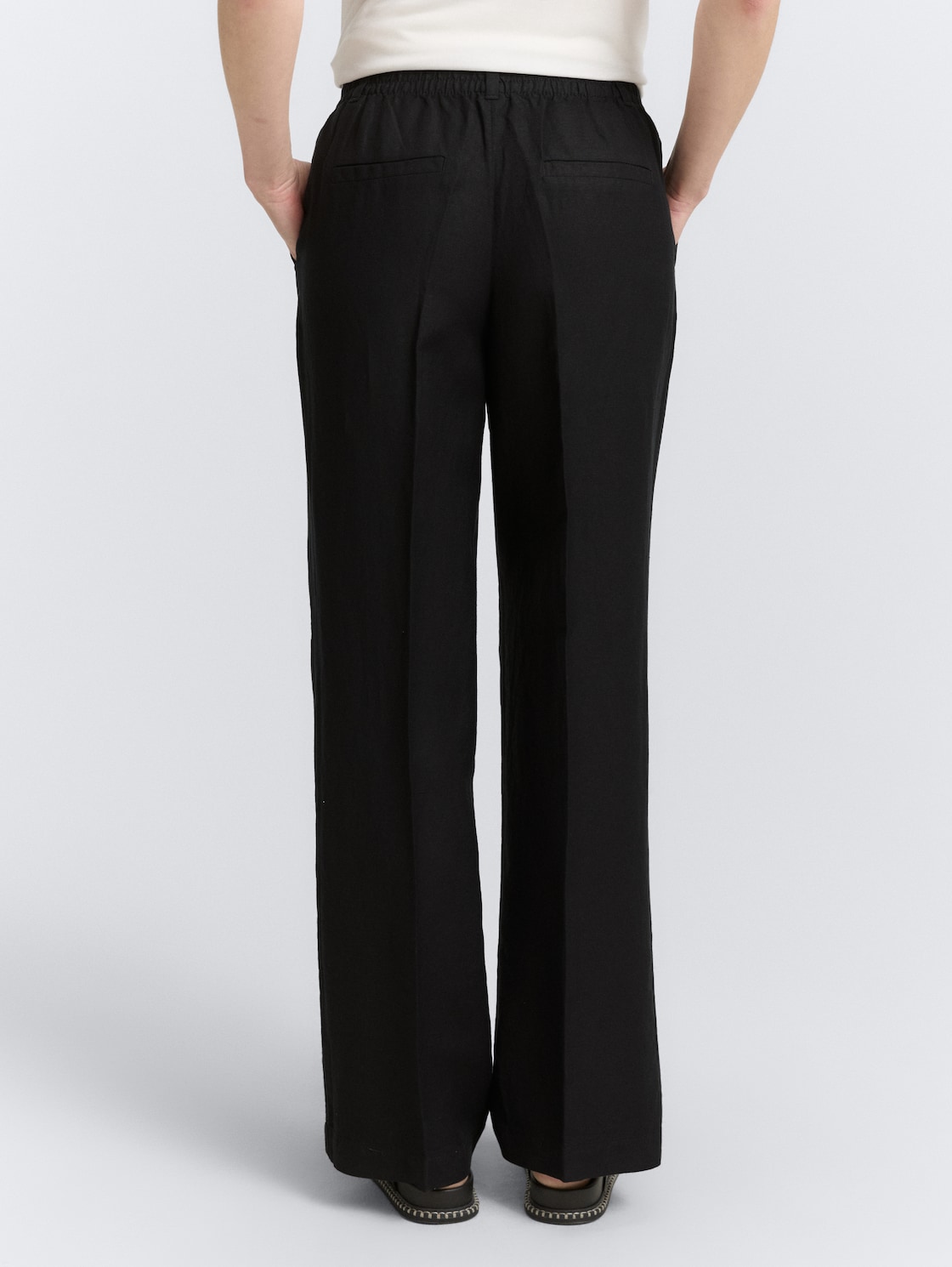 Thumbnail - TOM TAILOR Damen TTLEA Wide Leg Hose mit Leinenanteil, schwarz, Uni, Gr. 40/32