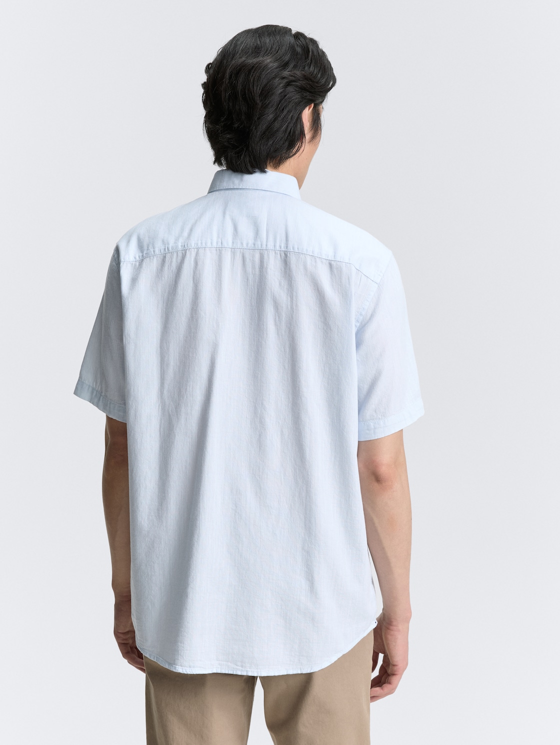 Thumbnail - TOM TAILOR Herren Regular Fit Kurzarmhemd aus Baumwolle, blau, Meliert, Gr. M