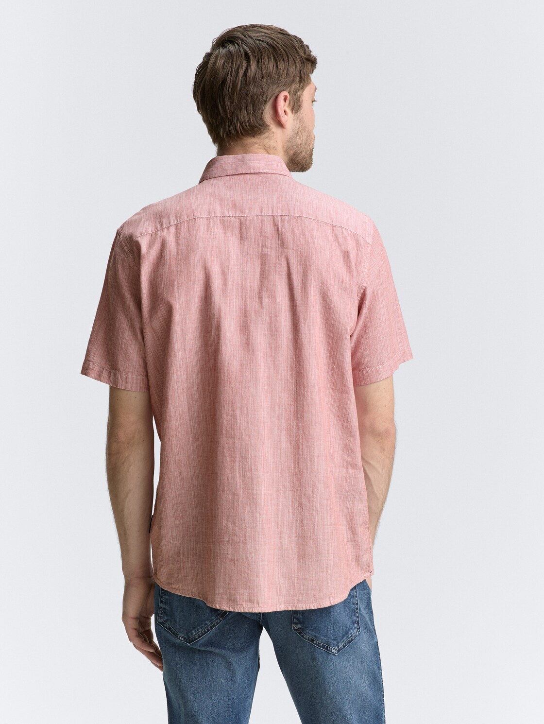 Thumbnail - TOM TAILOR Herren Regular Fit Kurzarmhemd aus Baumwolle, rot, Meliert, Gr. XXL