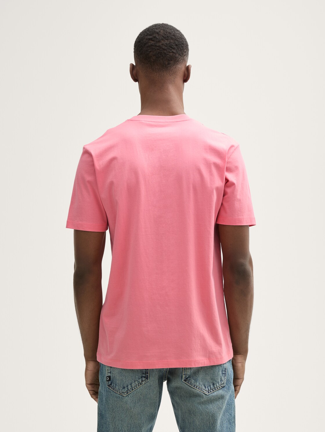 Thumbnail - TOM TAILOR DENIM Herren T-Shirt mit Foto-Print, rosa, Uni, Gr. S