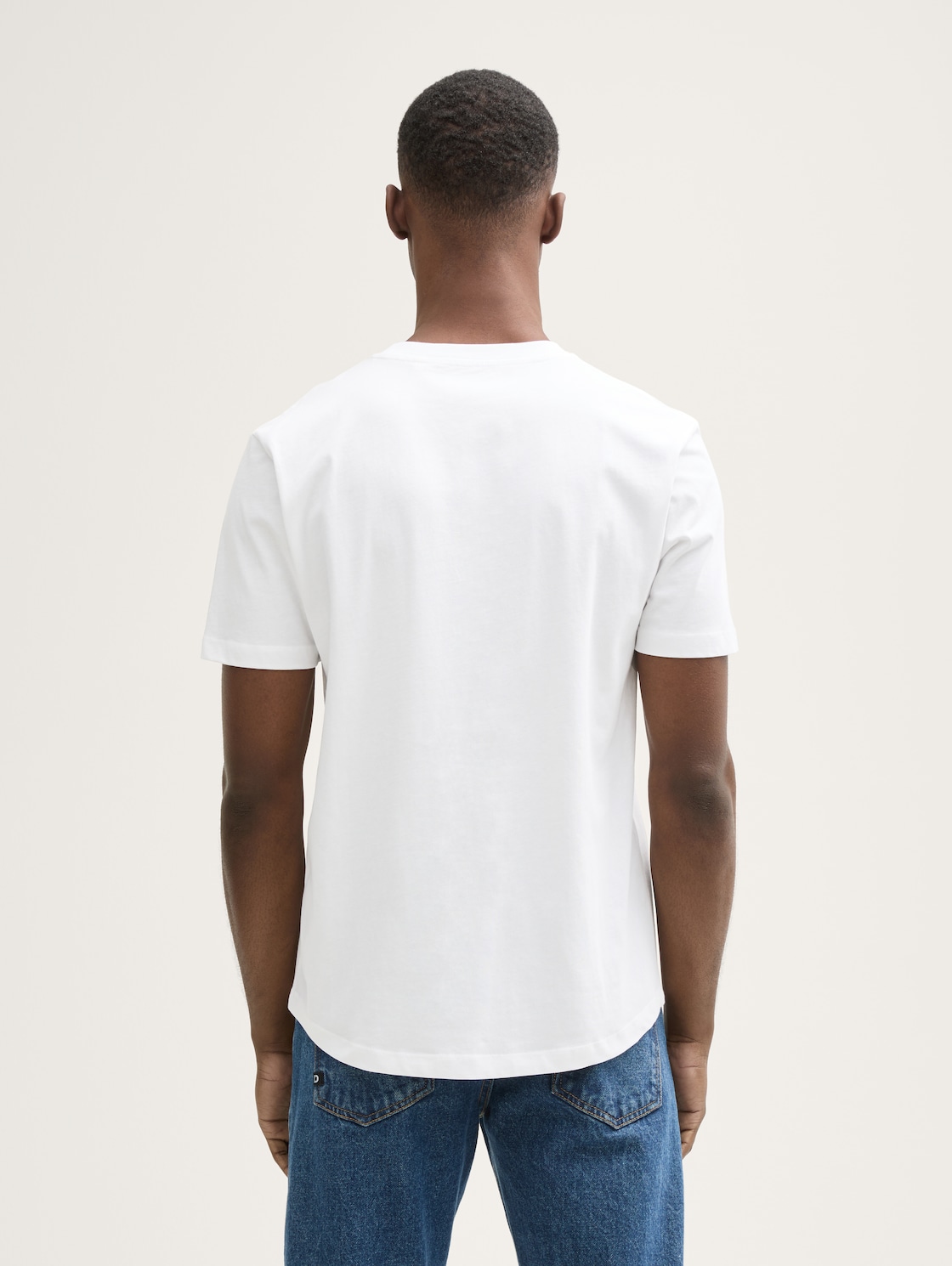 Thumbnail - TOM TAILOR DENIM Herren T-Shirt mit Print, weiß, Uni, Gr. S