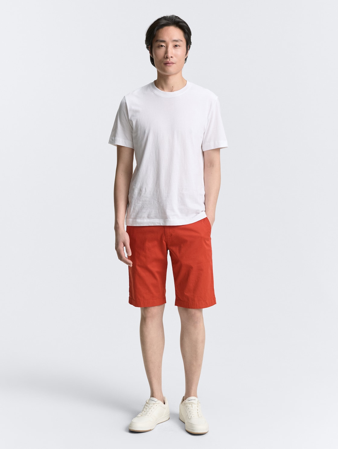 Thumbnail - TOM TAILOR Herren Lightweight Chino Shorts mit Kordelzug, orange, Uni, Gr. 38