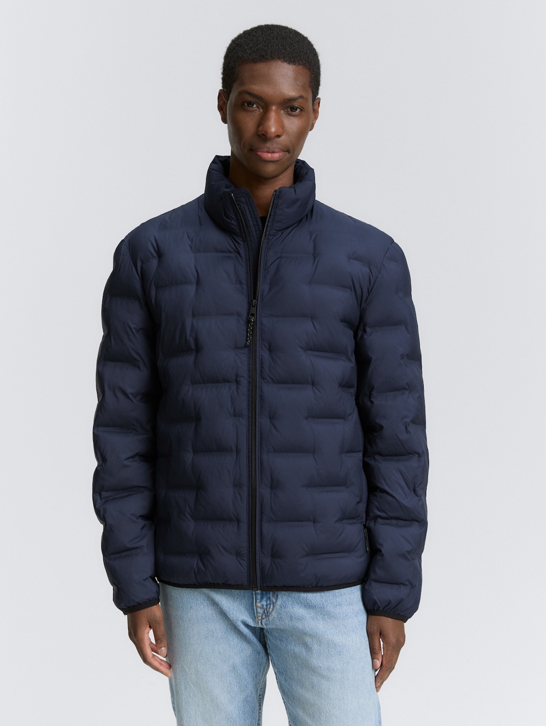 Thumbnail - TOM TAILOR DENIM Herren Lightweight Steppjacke mit Stehkragen, blau, Uni, Gr. S