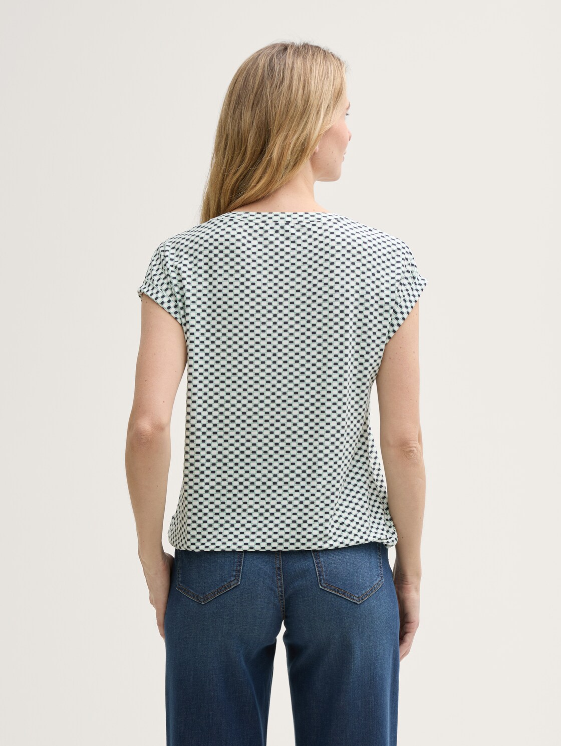 Thumbnail - TOM TAILOR Damen T-Shirt mit Muster, grün, Gemustert, Gr. S