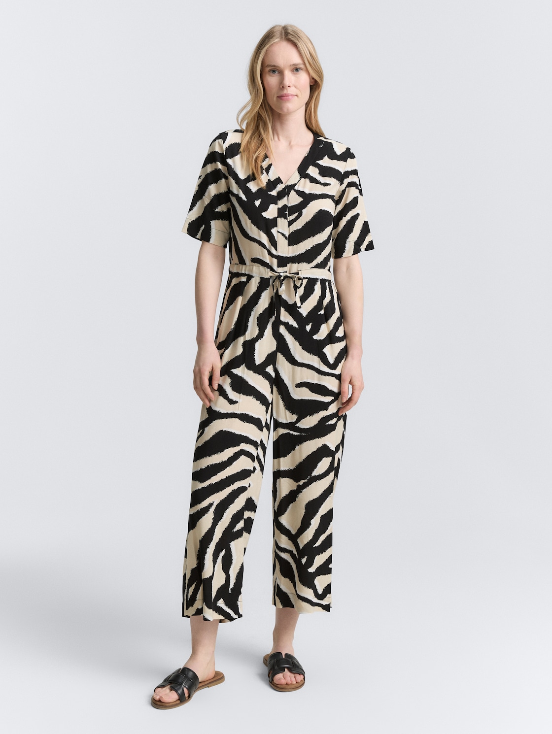 Thumbnail - TOM TAILOR Damen Jumpsuit mit Muster, braun, Gemustert, Gr. 36