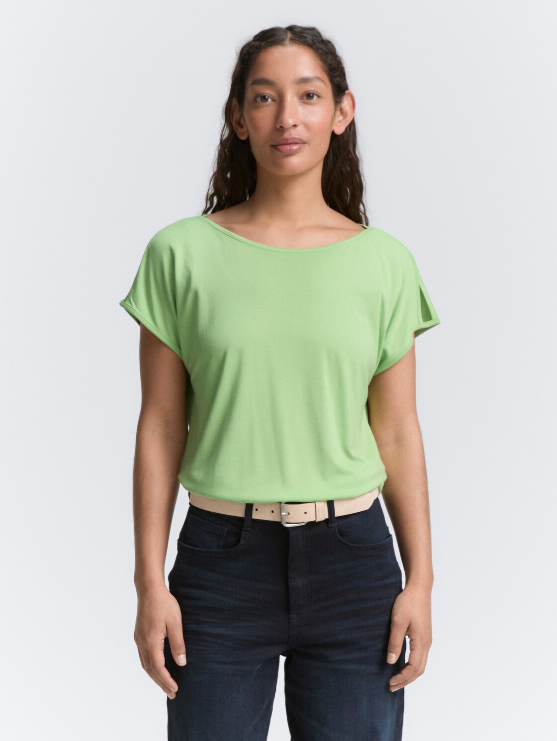 Thumbnail - TOM TAILOR Damen T-Shirt mit Cut-Outs, grün, Uni, Gr. XXL