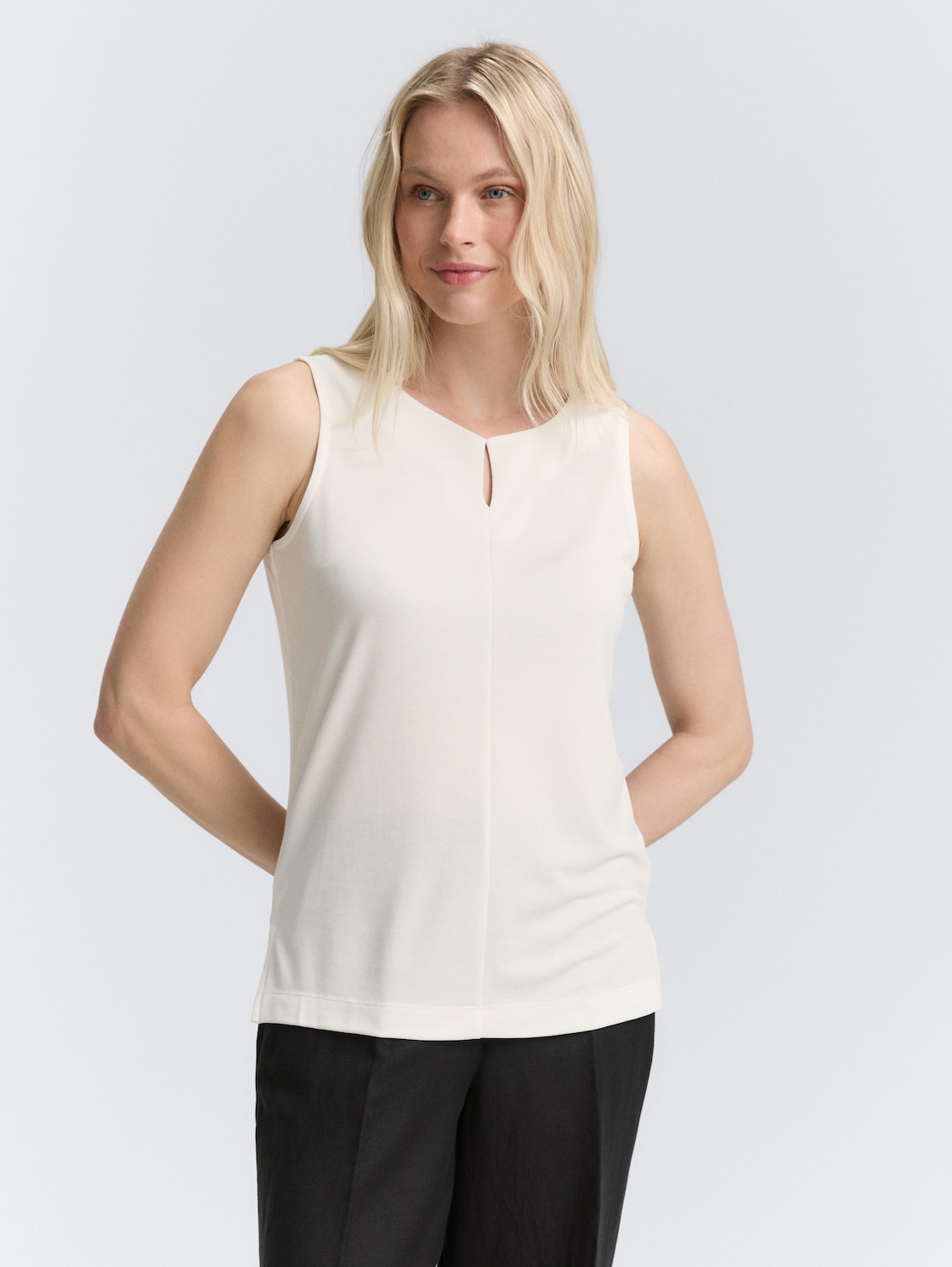 Thumbnail - TOM TAILOR Damen Top mit Cut-Out-Detail, weiß, Uni, Gr. XXL