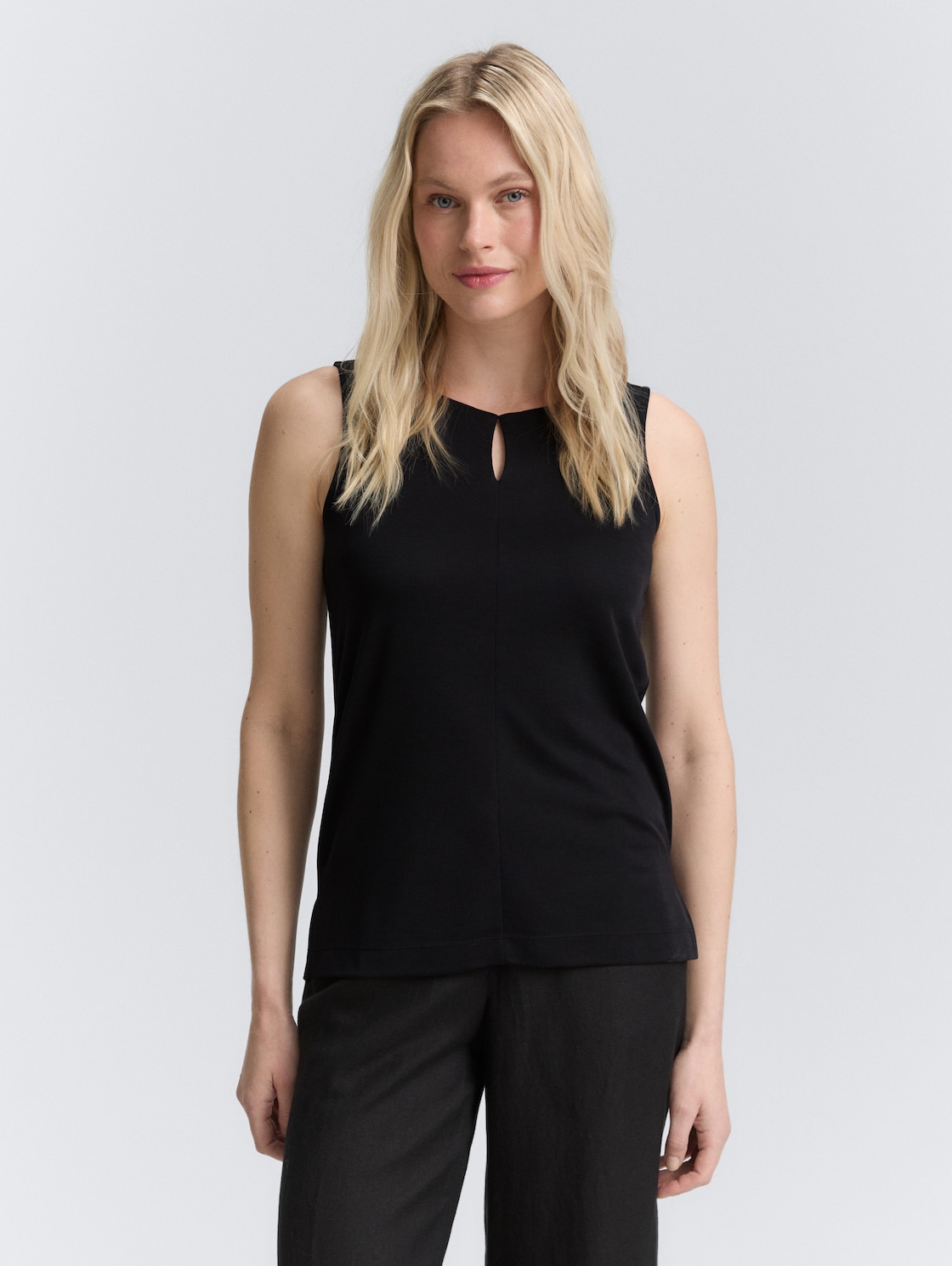 Thumbnail - TOM TAILOR Damen Top mit Cut-Out-Detail, schwarz, Uni, Gr. XXXL