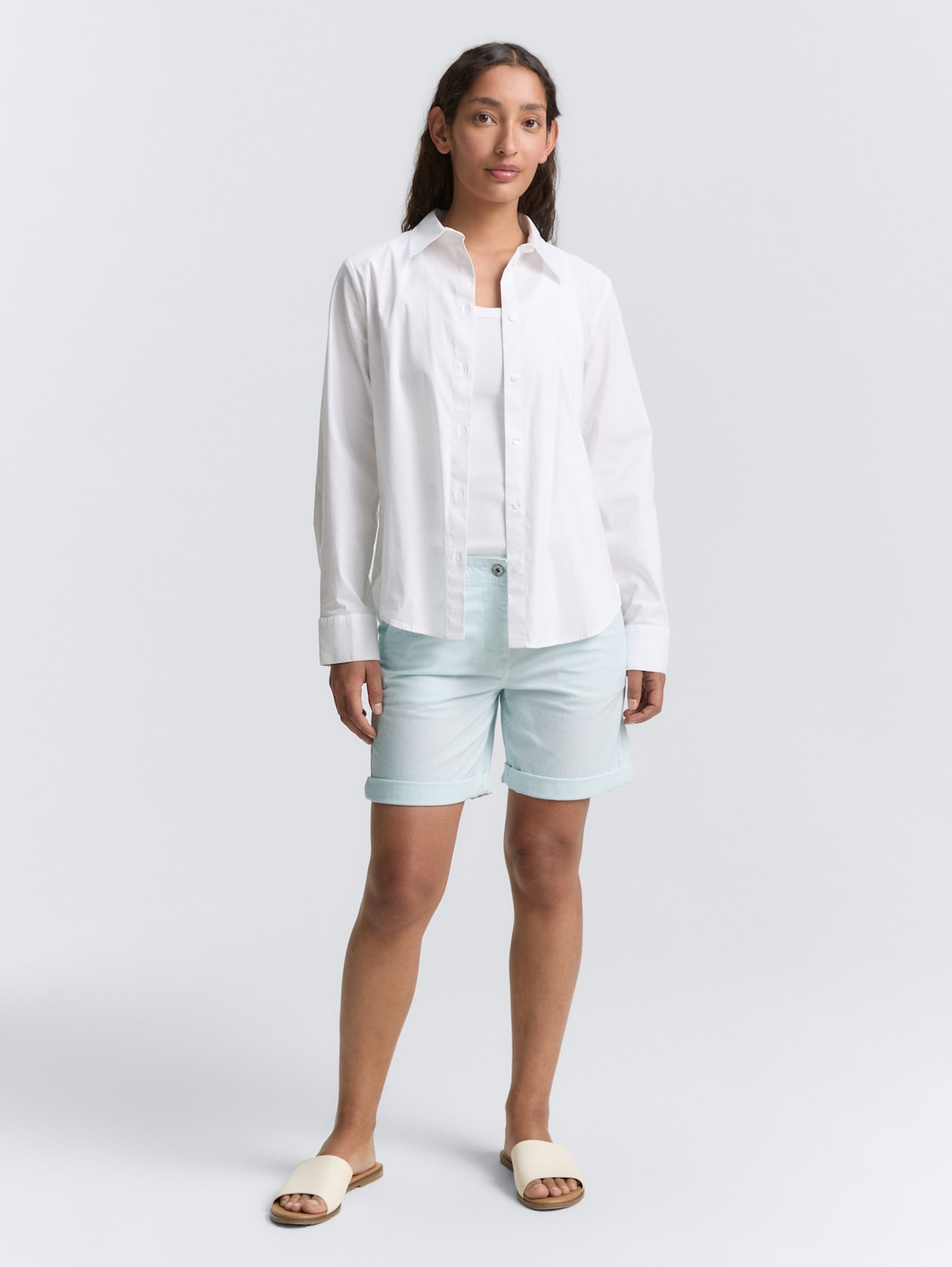 Thumbnail - TOM TAILOR Damen Chino Bermuda Shorts, blau, Gemustert, Gr. 36