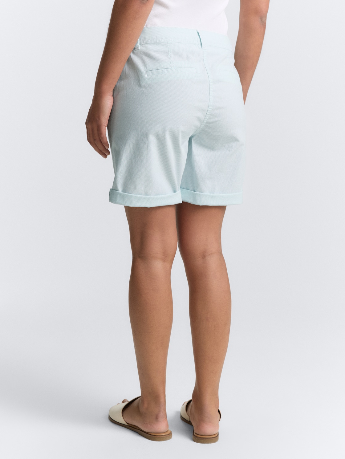 Thumbnail - TOM TAILOR Damen Chino Bermuda Shorts, blau, Gemustert, Gr. 36