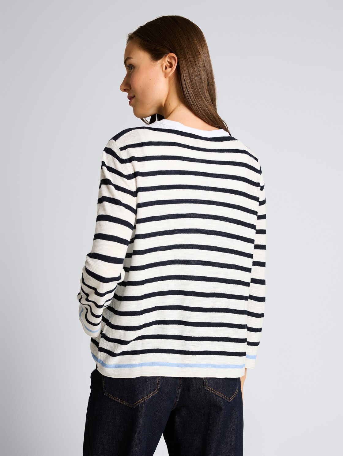 Thumbnail - TOM TAILOR Damen Strickpullover mit Streifenmuster, blau, Gestreift, Gr. XL