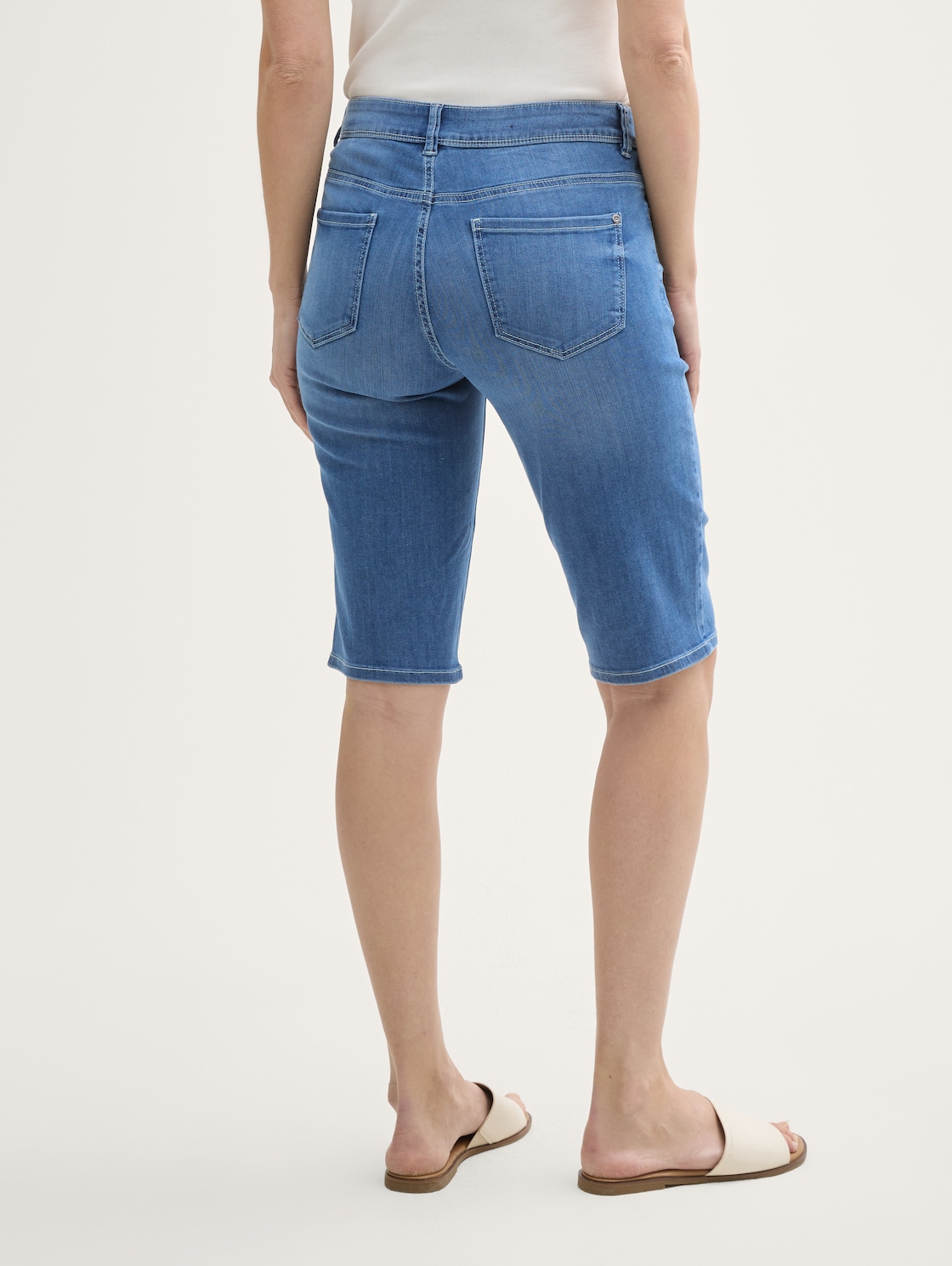 Thumbnail - TOM TAILOR Damen TTALEXA SLIM BERMUDA Jeans Shorts, blau, Uni, Gr. 26