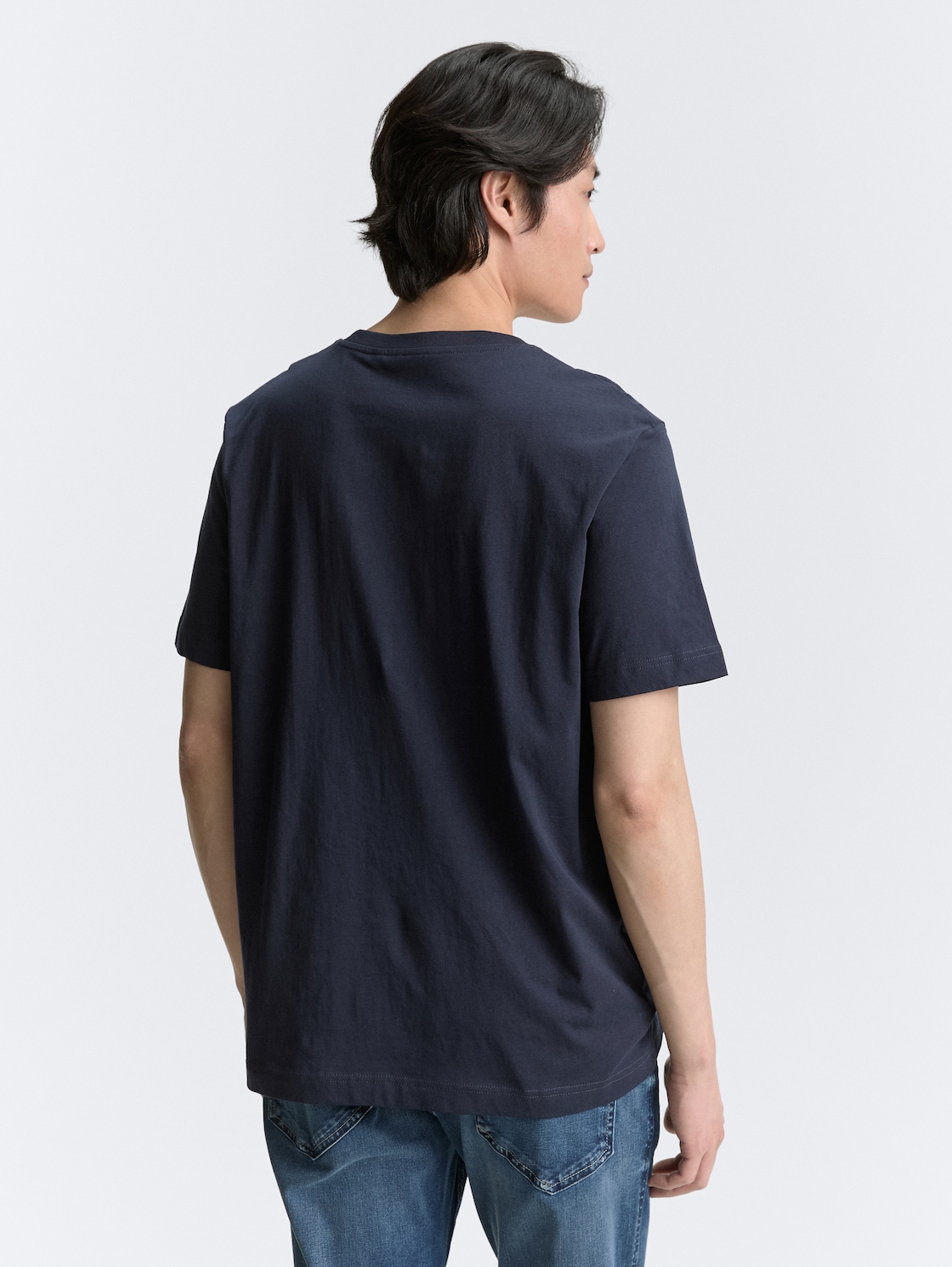 Thumbnail - TOM TAILOR Herren T-Shirt mit Print, blau, Uni, Gr. S