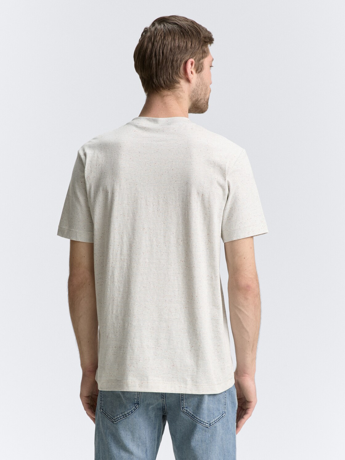 Thumbnail - TOM TAILOR Herren T-Shirt mit Brusttasche, weiß, Meliert, Gr. XL