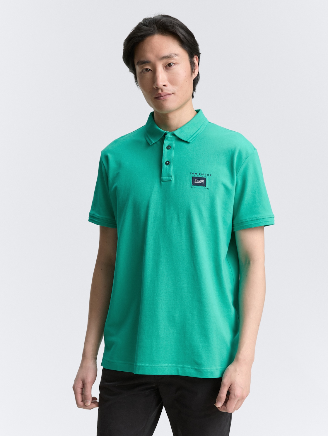 Thumbnail - TOM TAILOR Herren Piqué Poloshirt mit Stretch, grün, Uni, Gr. XXXL