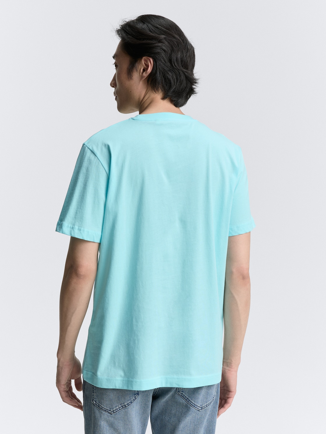 Thumbnail - TOM TAILOR Herren T-Shirt mit Logo-Print, blau, Uni, Gr. S