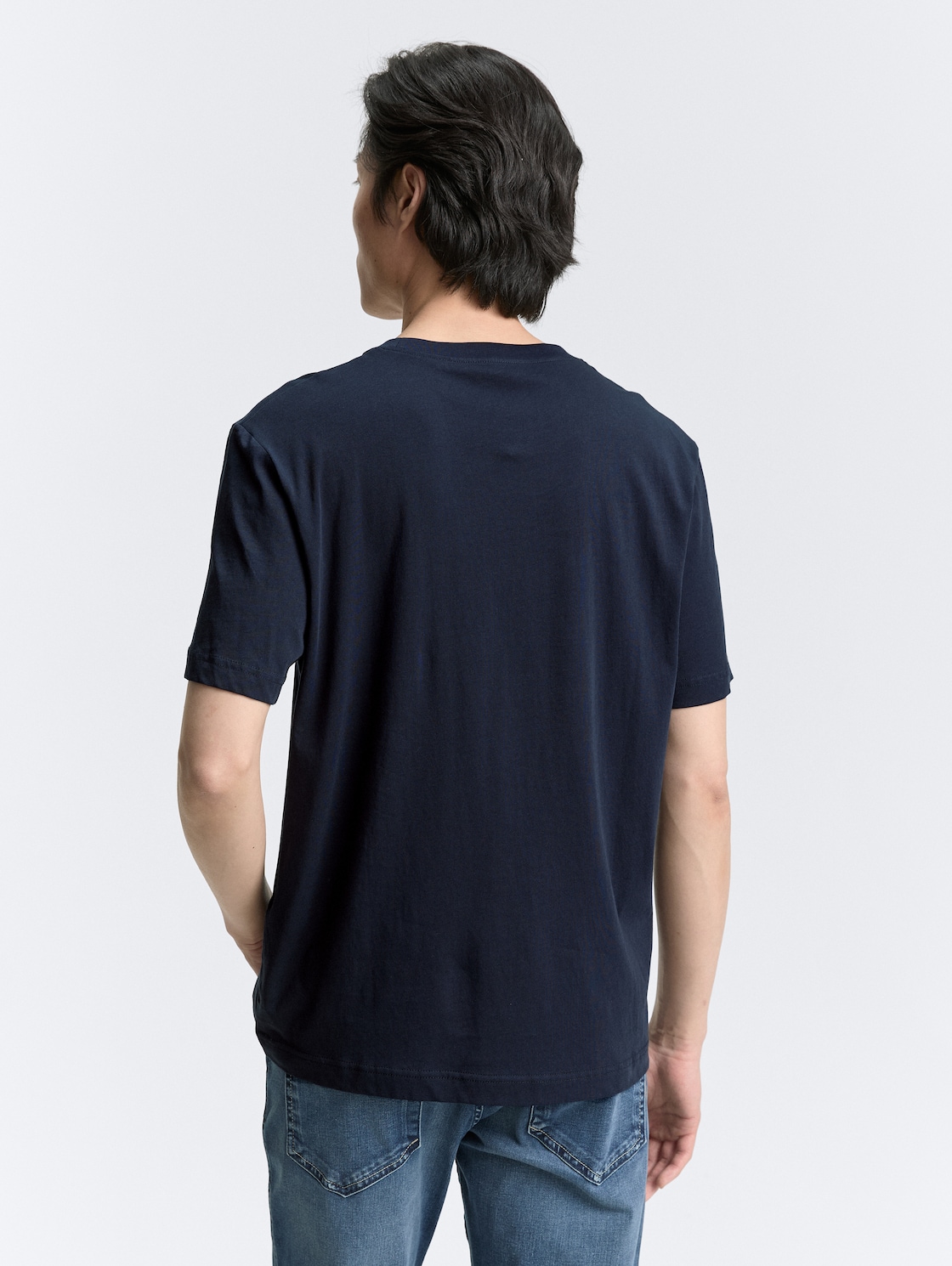 Thumbnail - TOM TAILOR Herren T-Shirt mit Logo-Print, blau, Uni, Gr. L