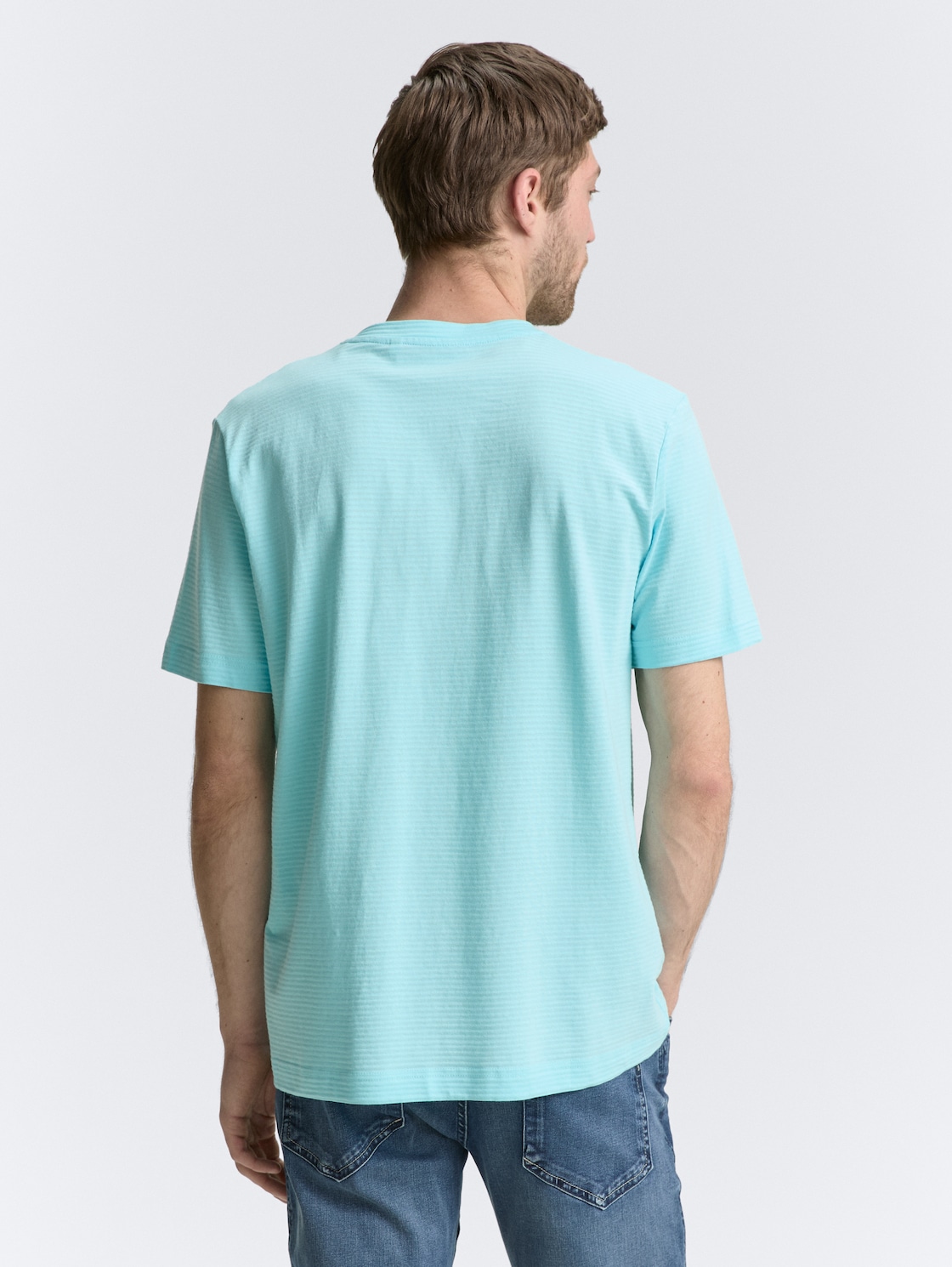 Thumbnail - TOM TAILOR Herren Henley T-Shirt mit Logo-Print, blau, Uni, Gr. S