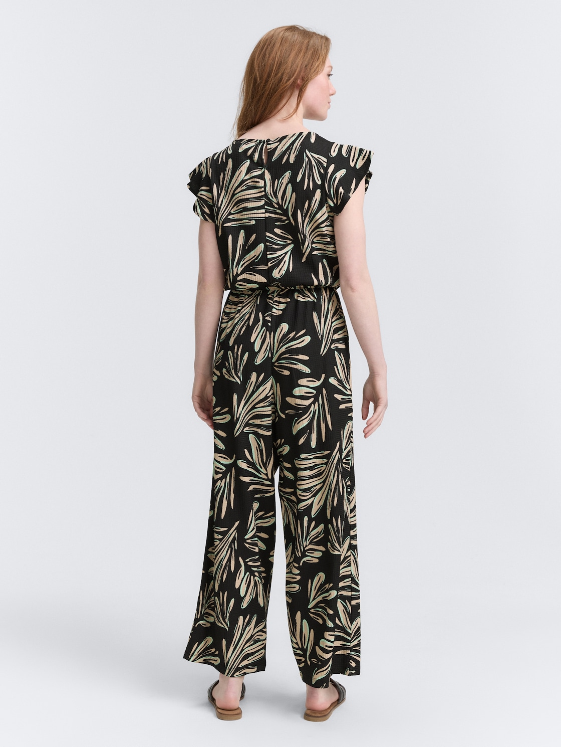 Thumbnail - TOM TAILOR DENIM Damen Culotte Jumpsuit, schwarz, Gemustert, Gr. XS