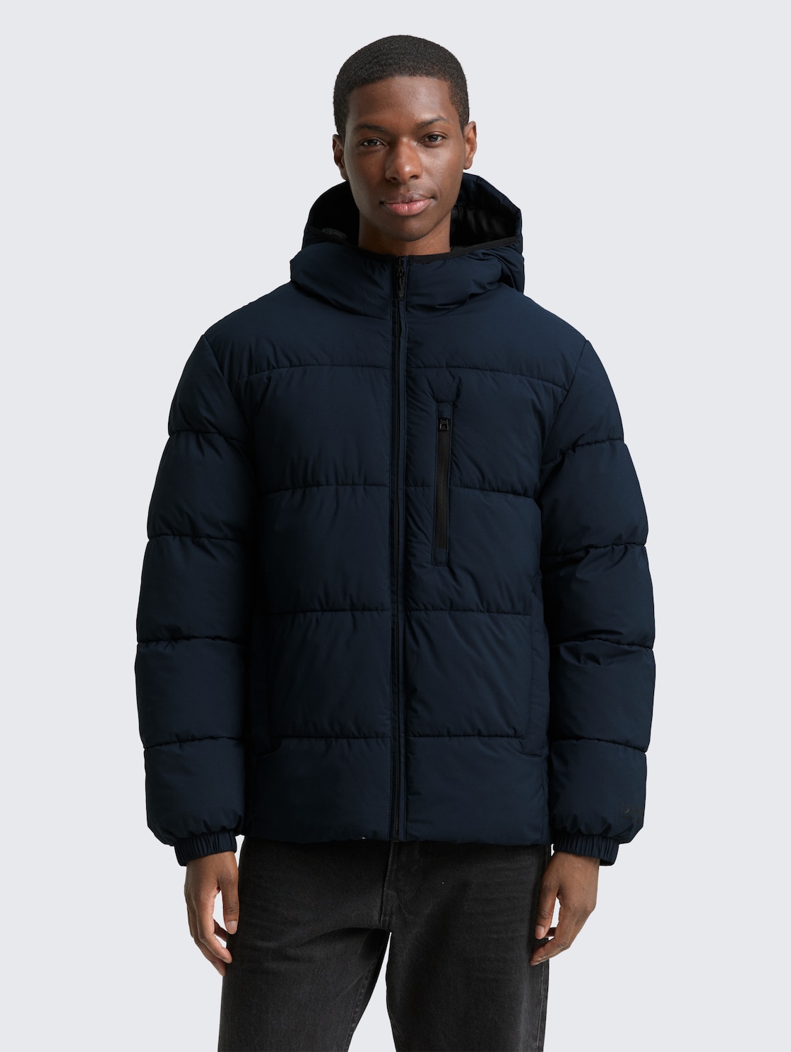 Thumbnail - TOM TAILOR DENIM Herren Lightweight Pufferjacke mit Kapuze, blau, Uni, Gr. L