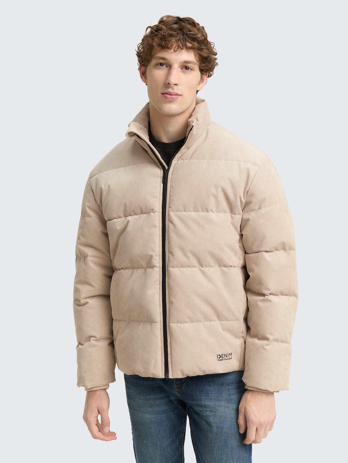 Thumbnail - TOM TAILOR DENIM Herren Cord Puffer-Jacke mit Stehkragen, braun, Uni, Gr. L