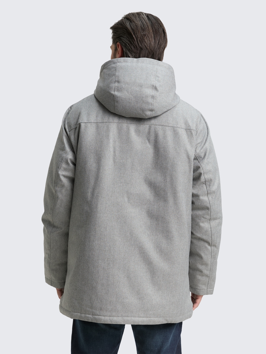 Thumbnail - TOM TAILOR Herren Arctic Parka mit abnehmbarer Kapuze, grau, Meliert, Gr. L