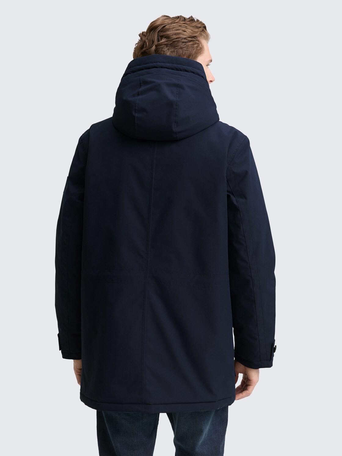 Thumbnail - TOM TAILOR Herren Parka aus wasserdichtem Material, blau, Uni, Gr. S