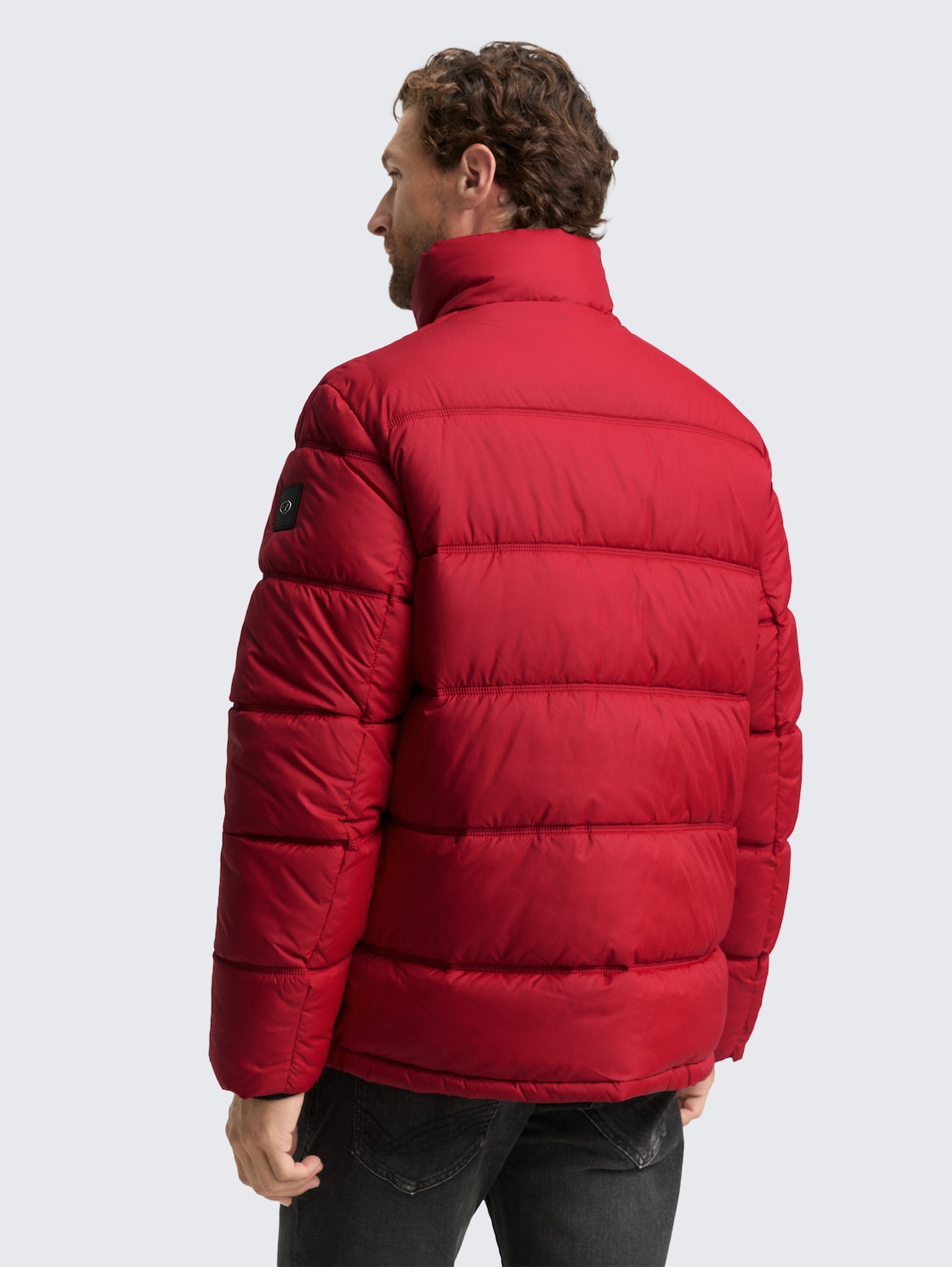Thumbnail - TOM TAILOR Herren Puffer-Jacke aus wasserabweisendem Material, rot, Uni, Gr. M