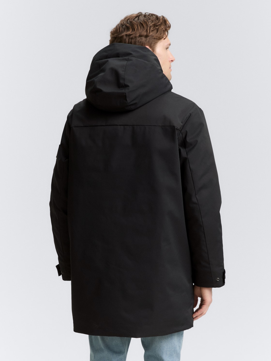 Thumbnail - TOM TAILOR Herren TT.PRO.TECH Parka mit abnehmbarer Kapuze, schwarz, Uni, Gr. L