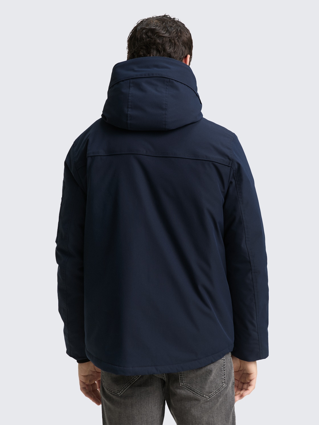 Thumbnail - TOM TAILOR Herren Winterjacke mit abnehmbarer Kapuze, blau, Uni, Gr. M