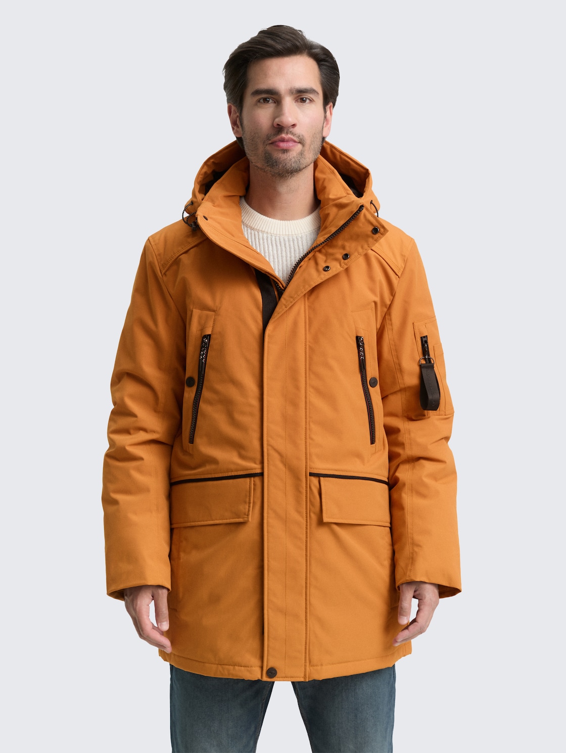 Thumbnail - TOM TAILOR Herren Arctic Parka mit abnehmbarer Kapuze, braun, Uni, Gr. L
