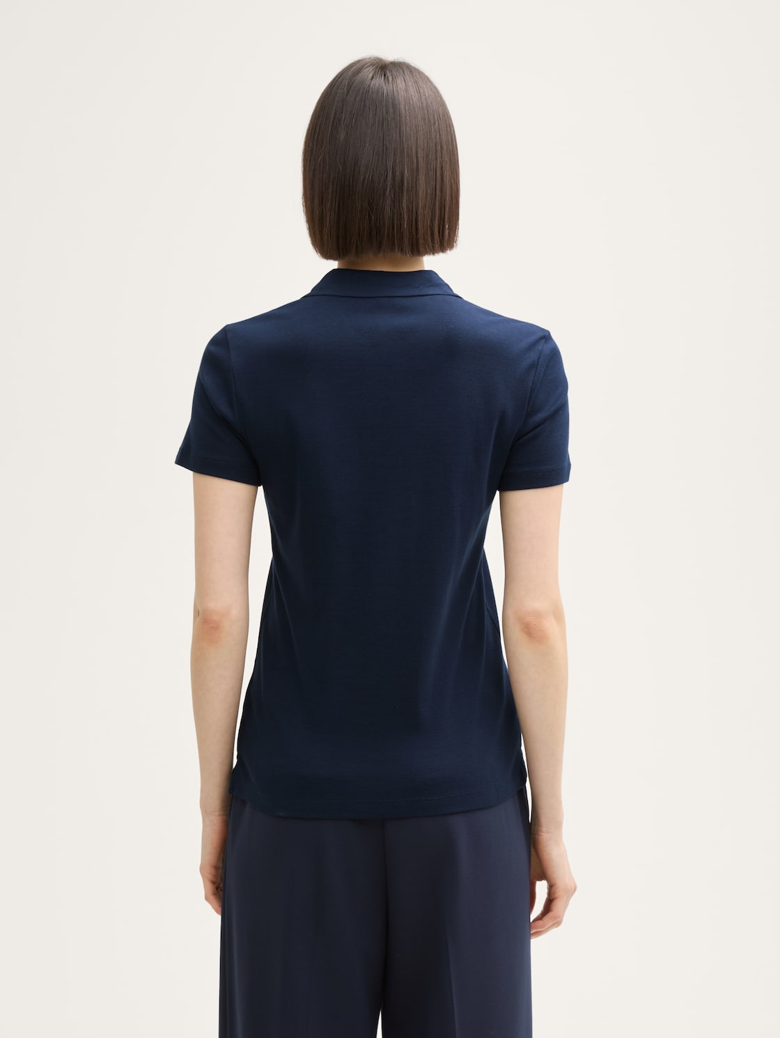 Thumbnail - TOM TAILOR Damen Basic Poloshirt mit Logo-Stickerei, blau, Uni, Gr. XXXL