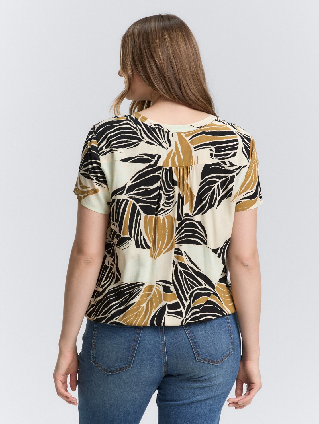 Thumbnail - TOM TAILOR Damen Plus Size - Bluse mit Muster, beige, Gemustert, Gr. 48