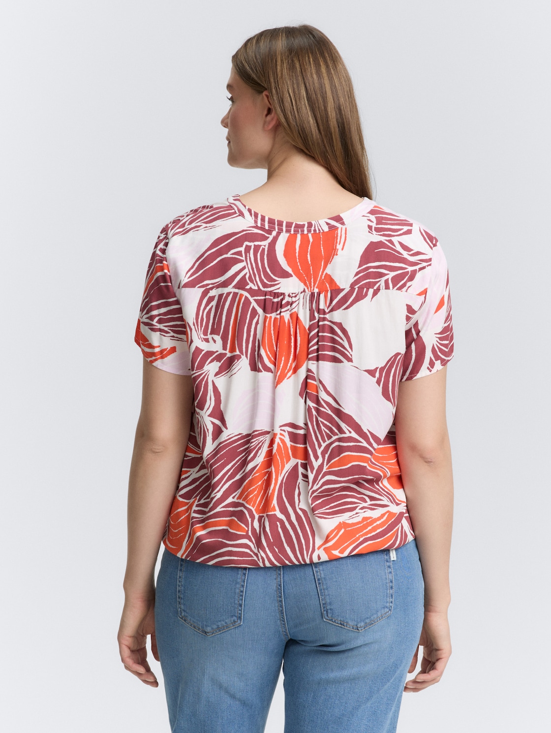 Thumbnail - TOM TAILOR Damen Plus Size - Bluse mit Muster, rot, Gemustert, Gr. 54