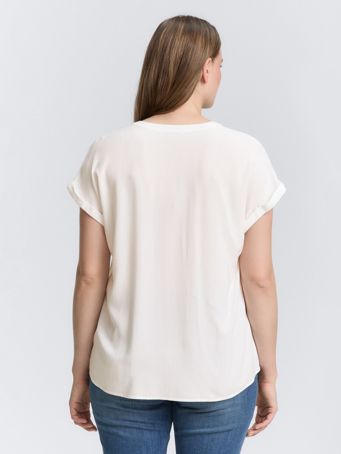 Thumbnail - TOM TAILOR Damen Plus Size - Loose Fit Bluse, weiß, Uni, Gr. 48
