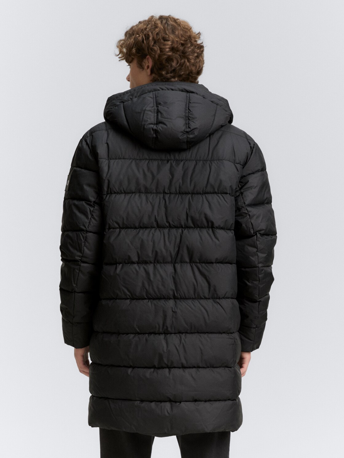Thumbnail - TOM TAILOR Herren Puffer Parka mit Kapuze, schwarz, Uni, Gr. S